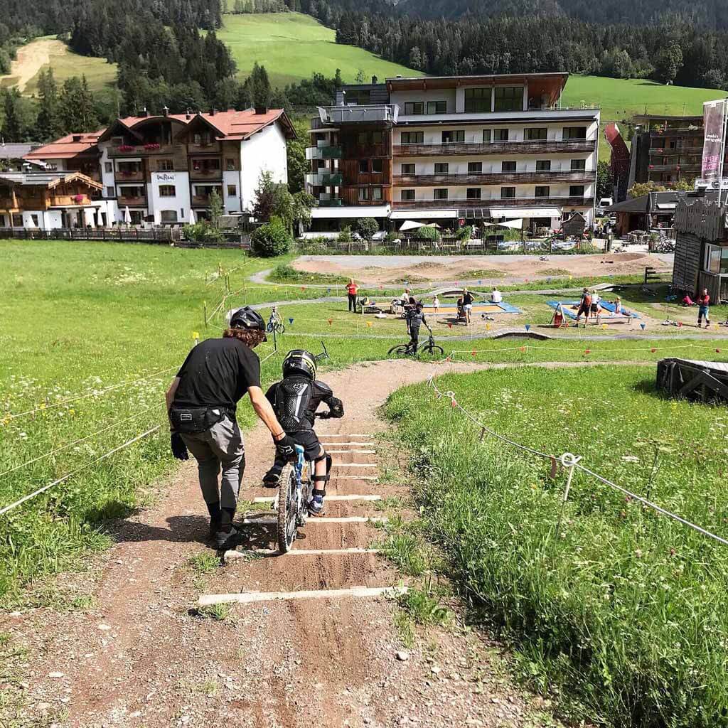 Het Bikepark Saalfelden Leogang is ook geschikt voor (kleine) kinderen.