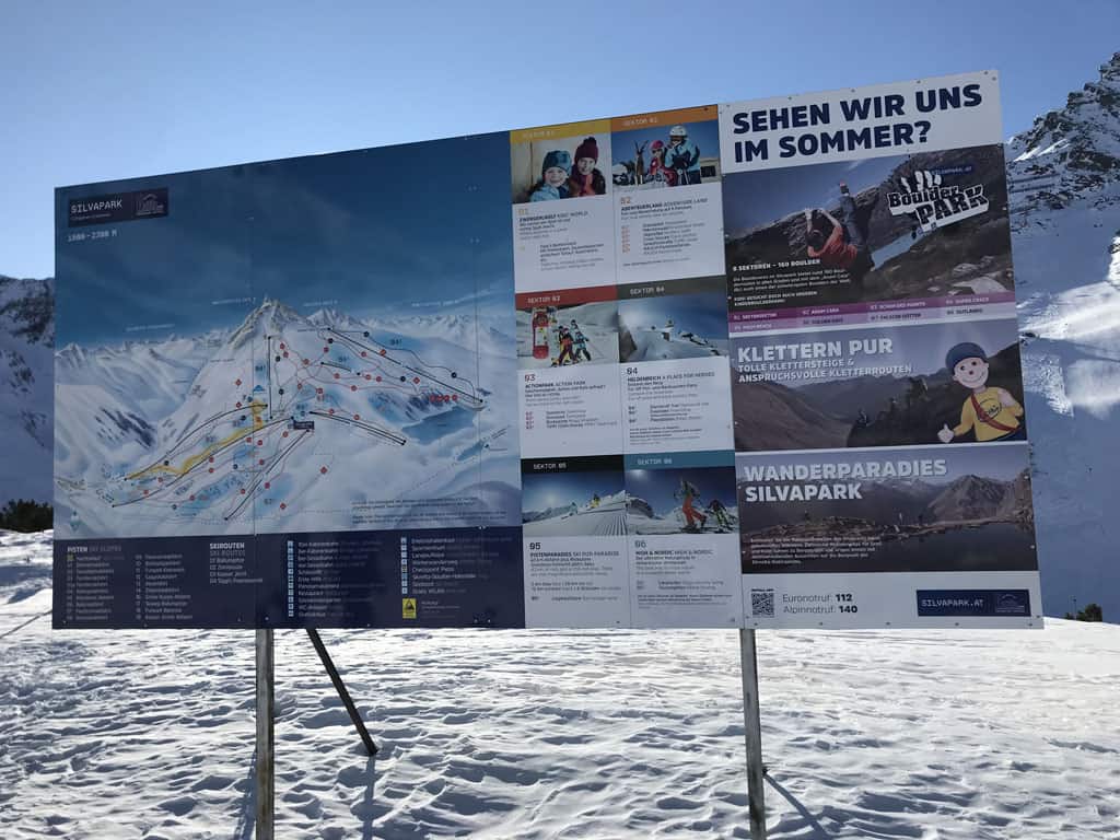 Het skigebied van Galtür is opgedeeld in 6 sectoren.