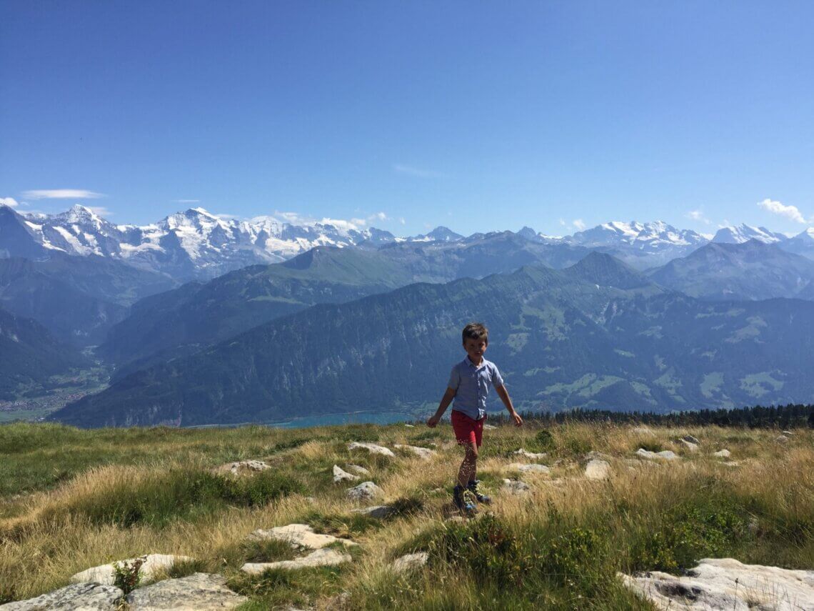 Vanaf de top van de Niederhorn heb je werkelijk prachtig uitzicht.