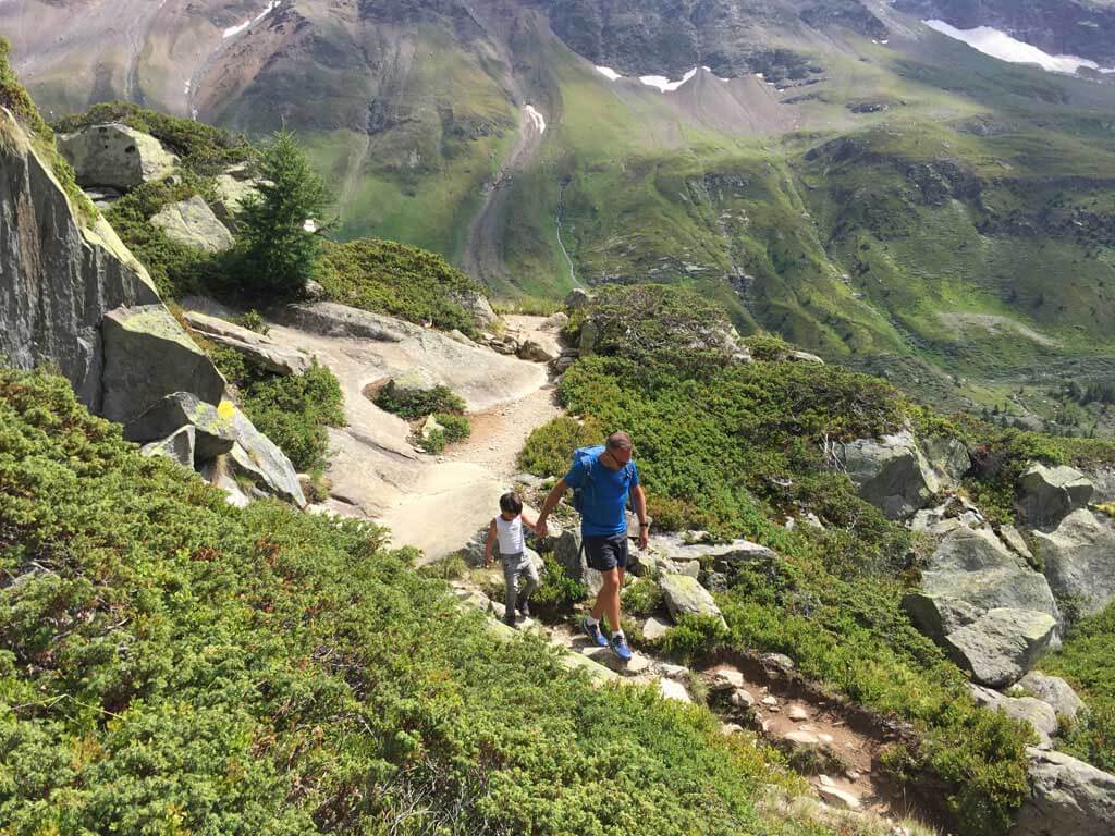 Vanaf de Anenhütte moeten we flink afdalen.