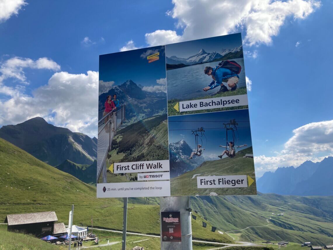 Bij de Grindelwald First zijn verschillende gave activiteiten.