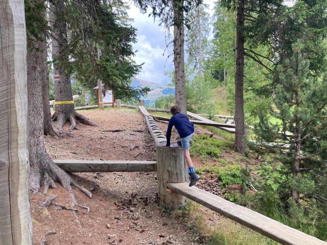 De Murmelitrail in Lenk eindigt bij het behendigheidsparcours.