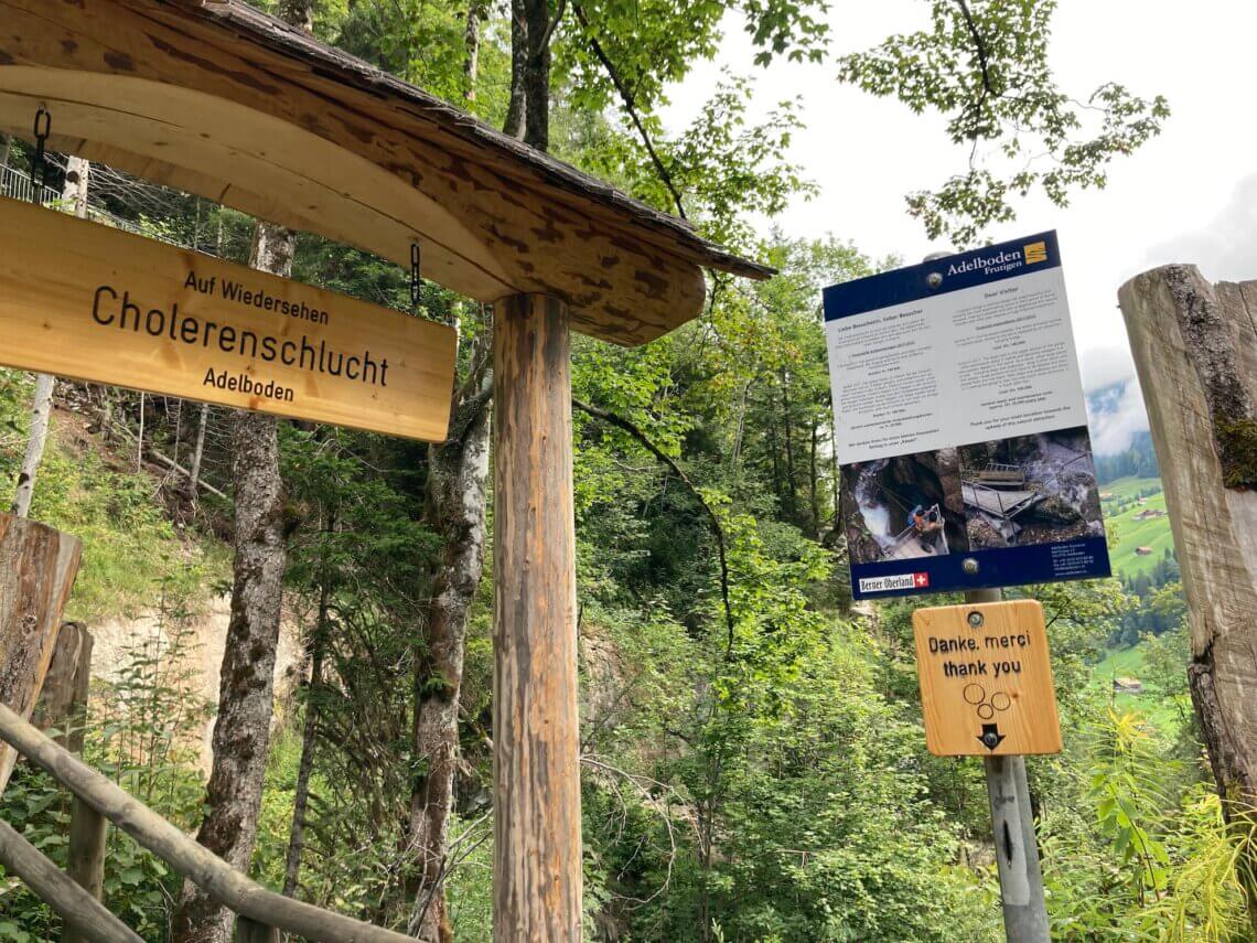 De Cholerenschlucht is gratis toegankelijk, wel wordt een donatie op prijs gesteld.