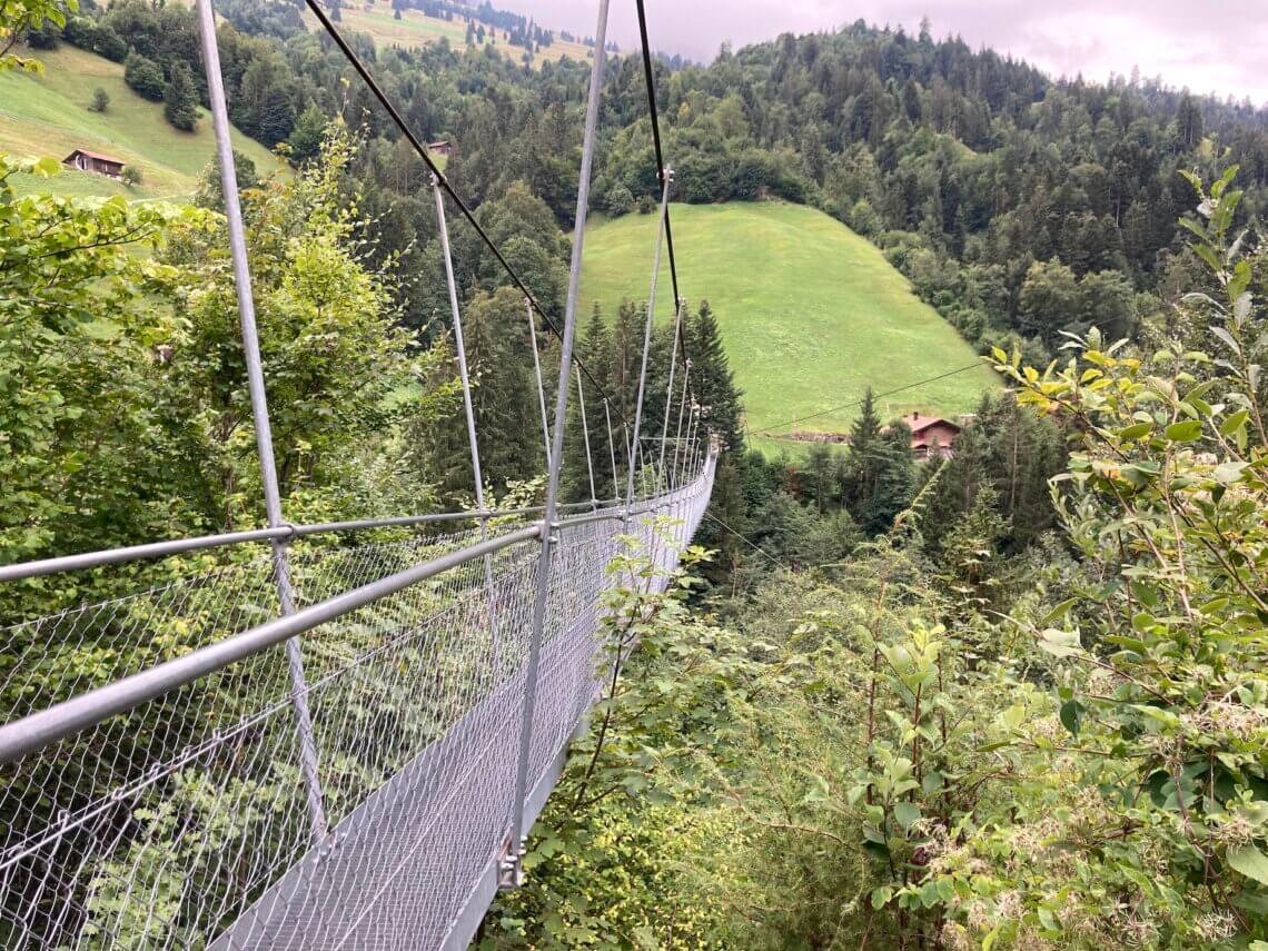 De Hängebrücke Hostalden ligt op de weg naar Frutigen. 