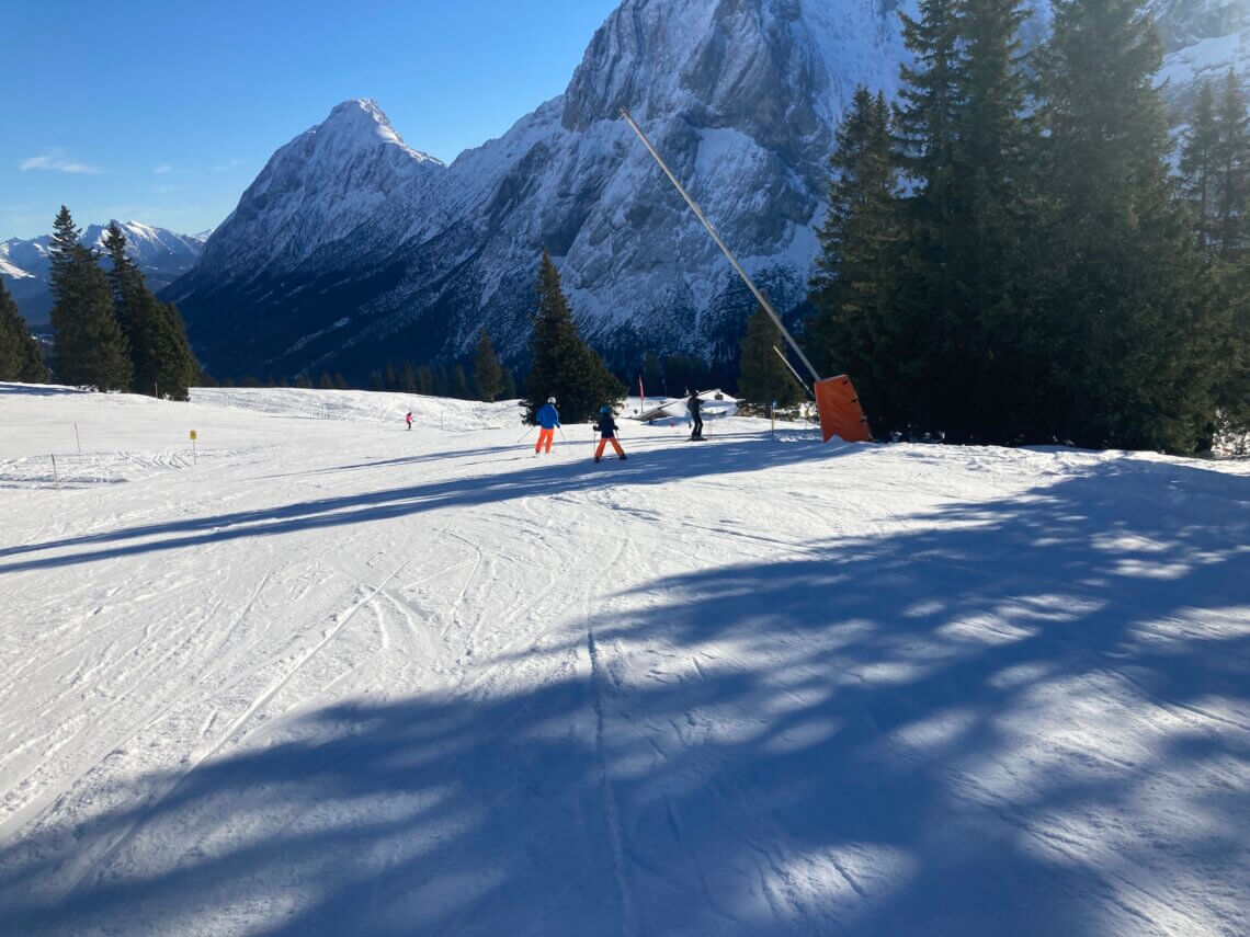 Skigebied Ehrwald is heel kindvriendelijke, met brede en makkelijke pistes.