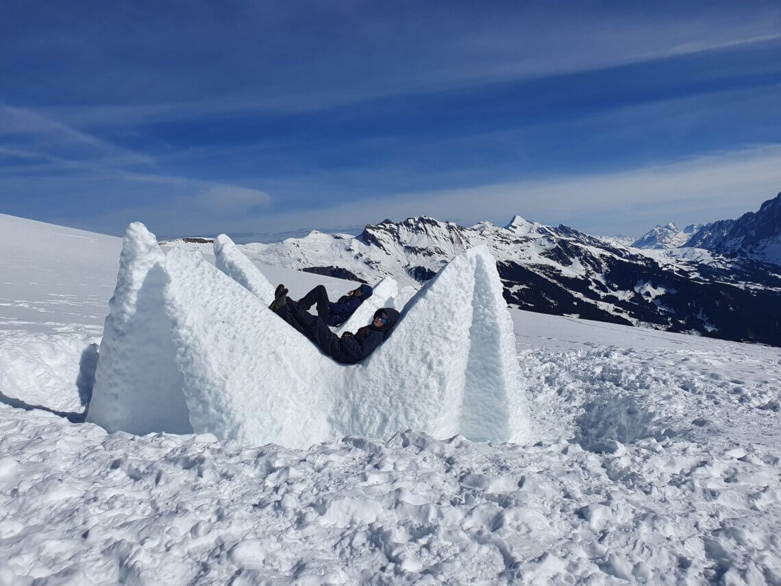 Nog even een paar mooie foto's bij de sneeuwsculpturen.