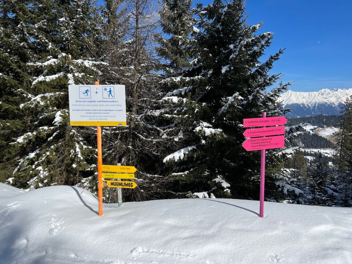 Niet skiën? In Skigebied Serfaus-Fiss-Ladis zijn ook genoeg wandelmogelijkheden die goed staan aangegeven.