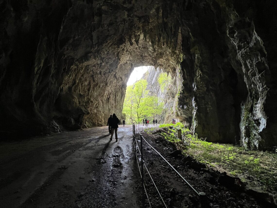 We verlaten de prachtige Škocjan grotten. 