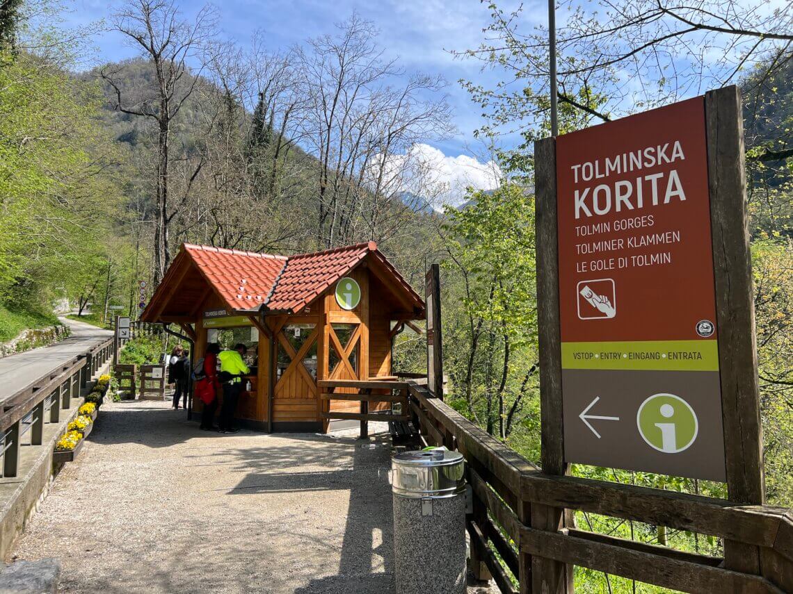 Aankomst bij de Tolmin kloof in Slovenië.