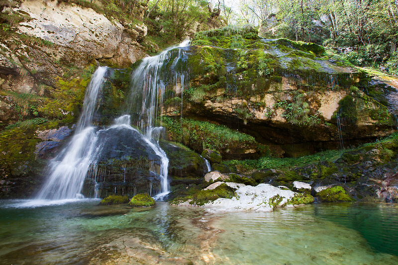 De Virje waterval in Slovenië. Foto: Slovenië Tourism - Boris Pretnar