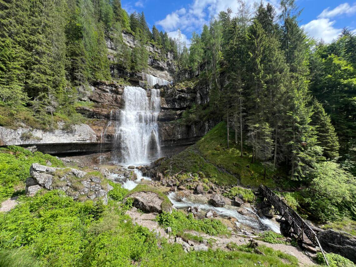 De lower waterfalls liggen bij Vallesinella.