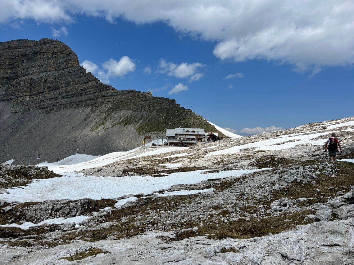 Het bergstation is weer in zicht. 