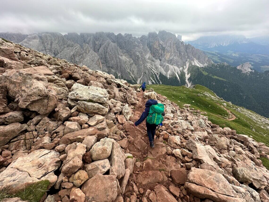 Prachtige uitzichten over de Rosengarten tijdens de wandeling.