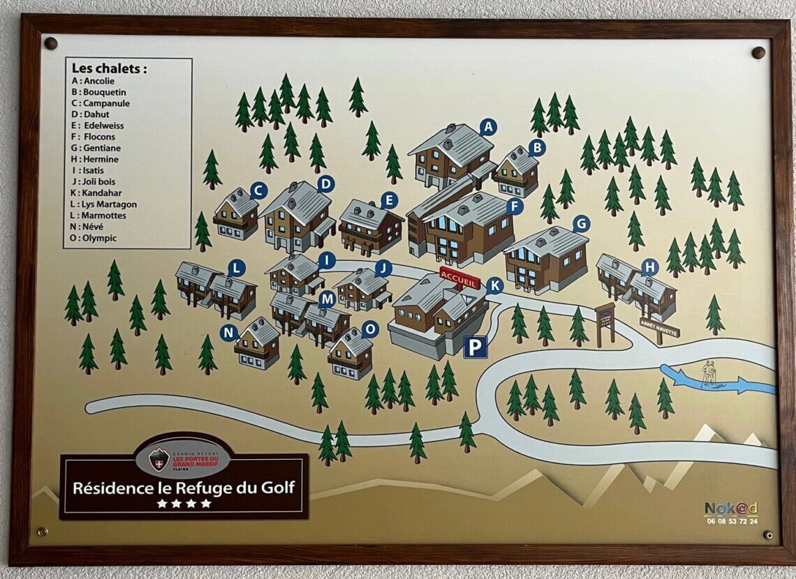 Plattegrond van het resort. Wij verbleven in complex H.  