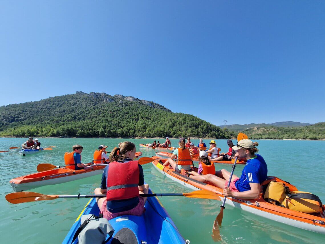 Instructiemoment op het water.