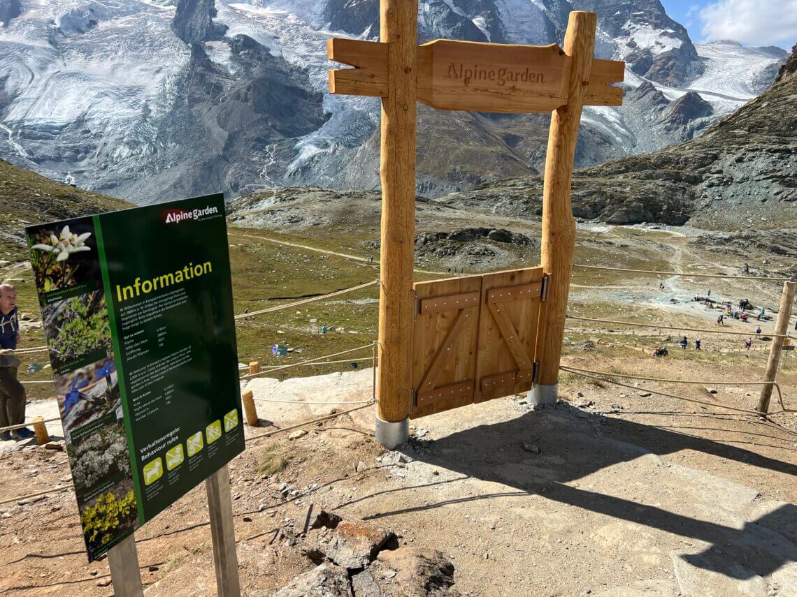 De entree van de hoogste Alpentuin van Europa.