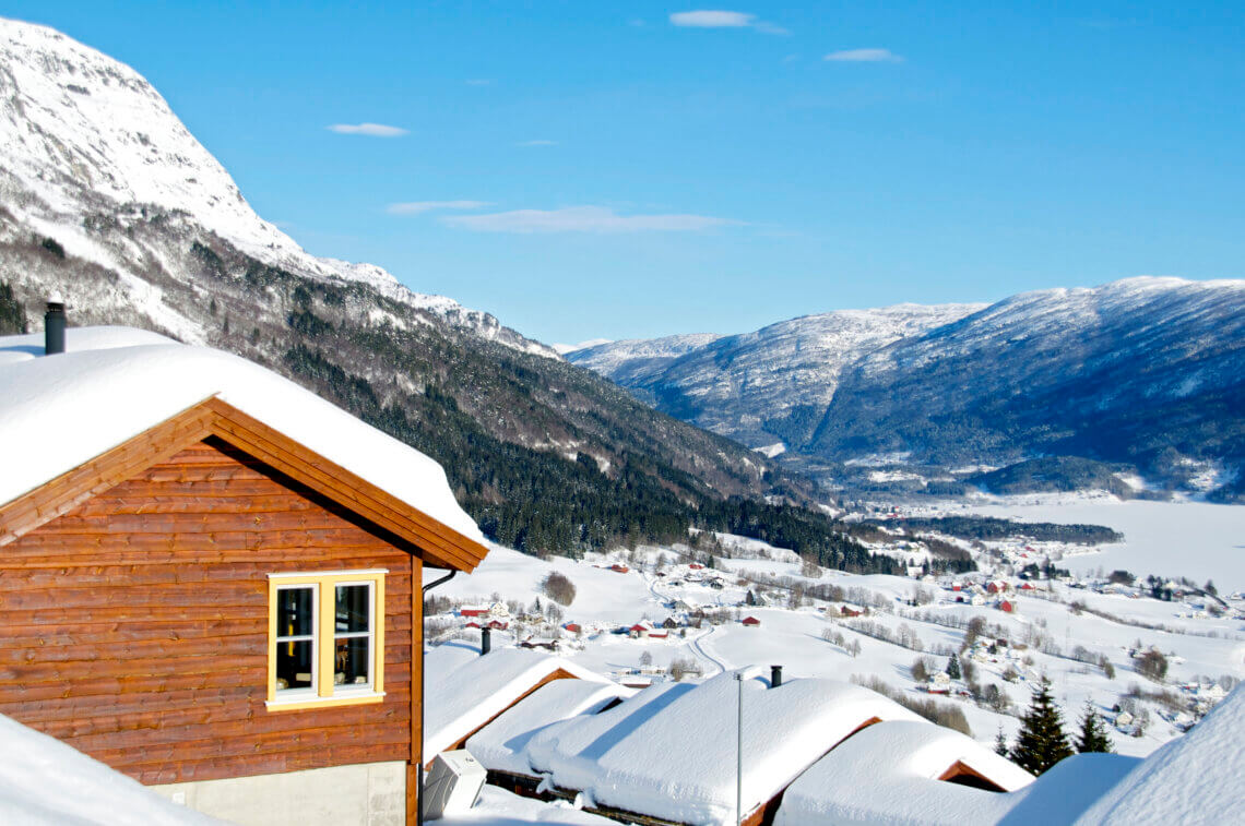 Ook in Noorwegen zijn genoeg kindvriendelijke accommodaties vlakbij de skipiste.