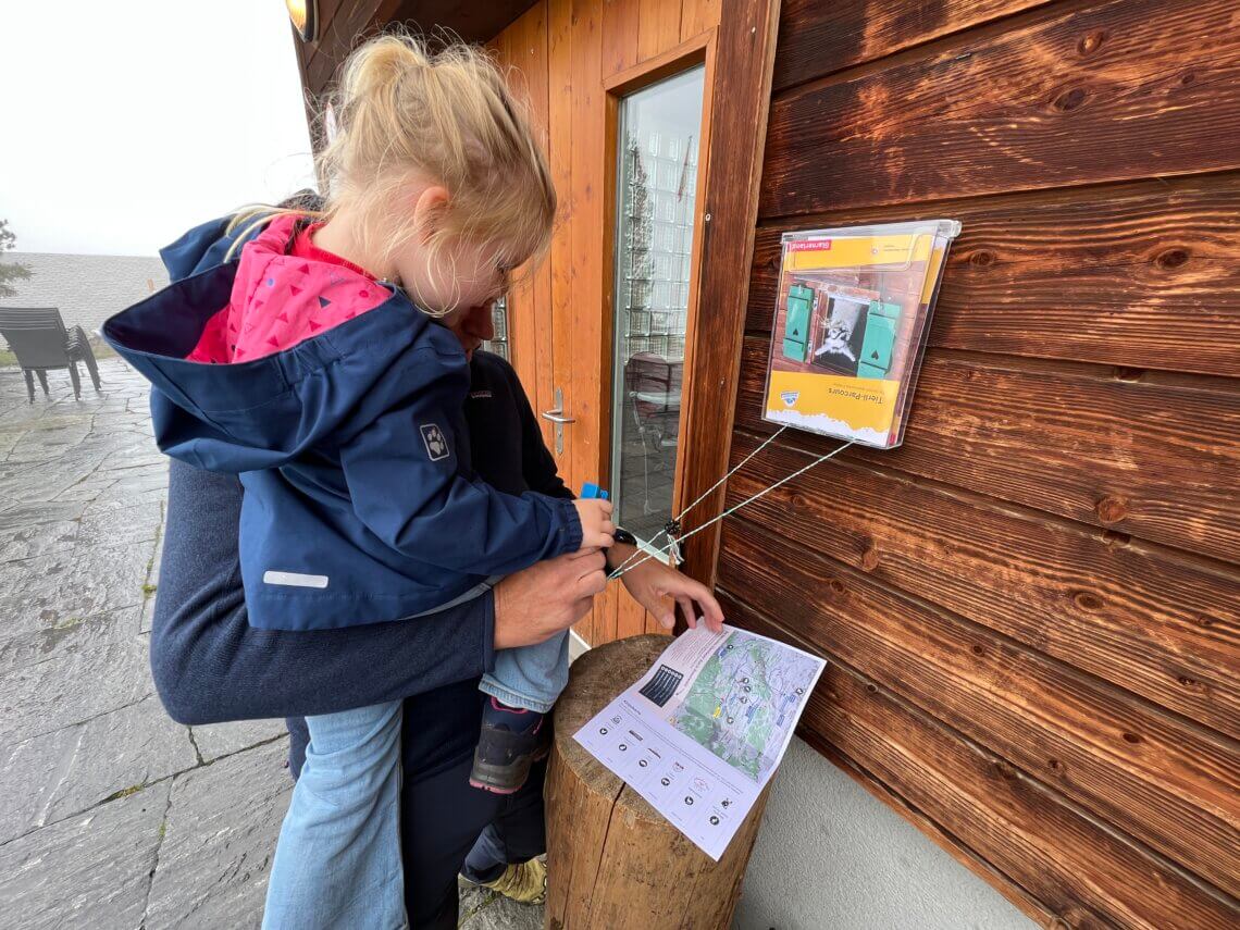 Overal op zoek naar de dieren in Braunwald.