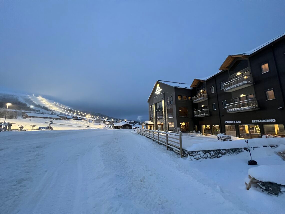 In Zweden liggen bijna alle accommodaties aan de piste!