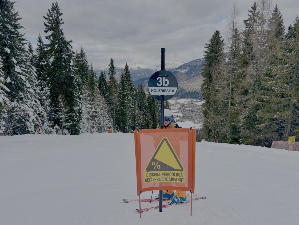Startpunt van de Holzriese, de steilste piste van Italië.