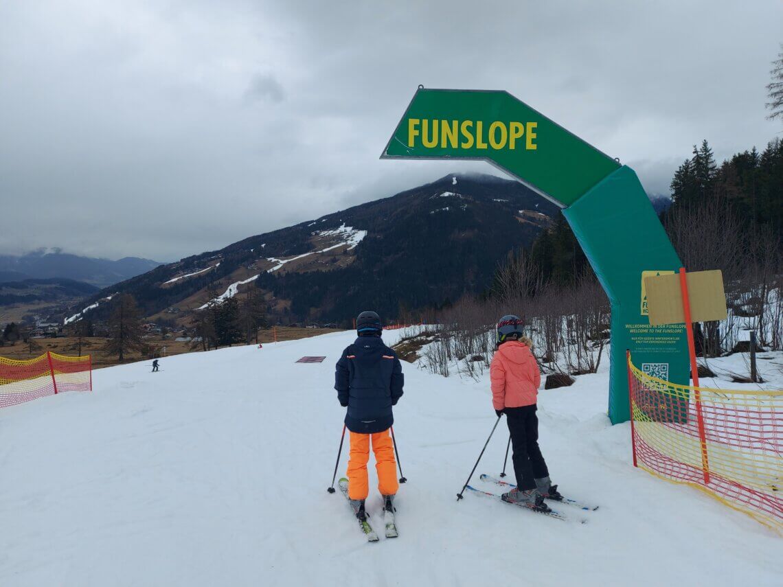 Voor de start van de Funslope Hochwurzen