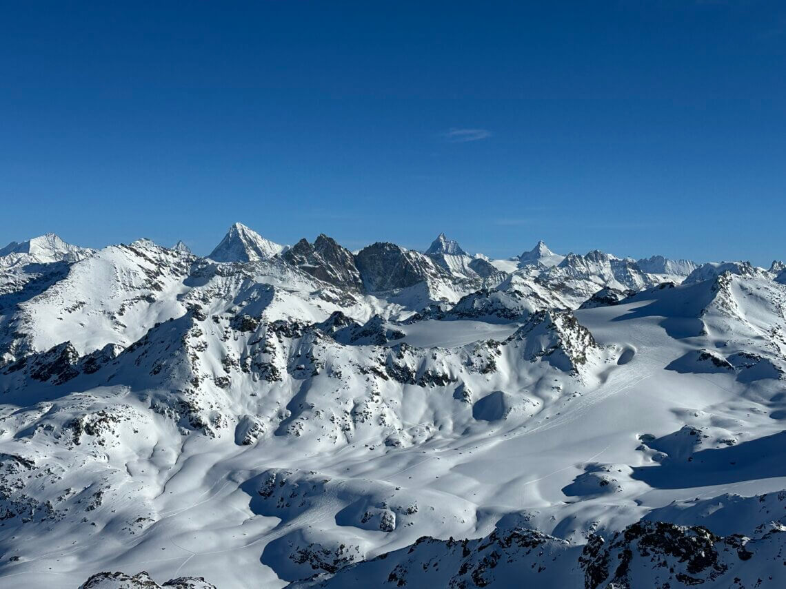 Prachtig uitzicht op het hoogste punt van skigebied Nendaz.