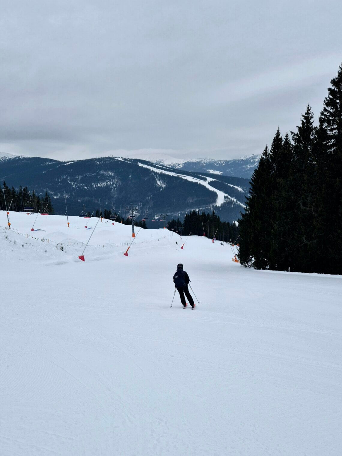 De piste voor ons alleen.