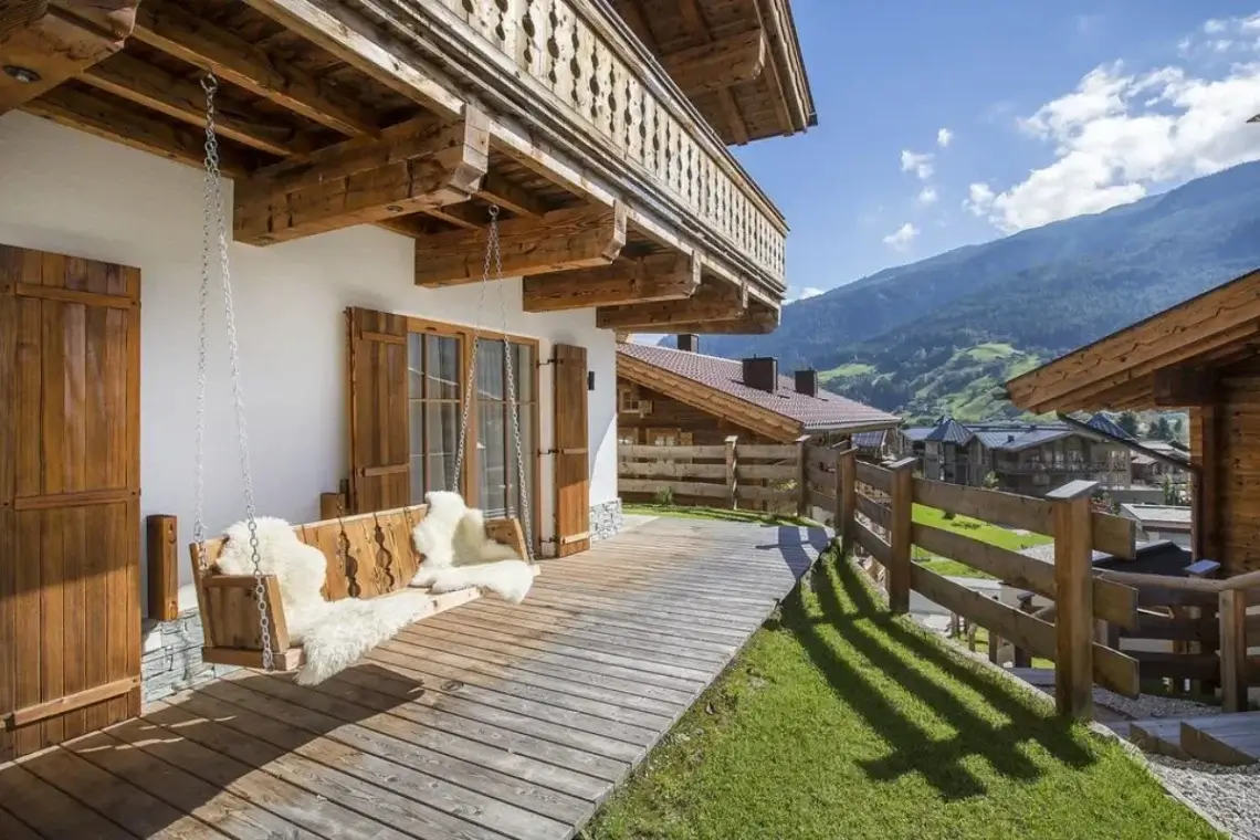Grünerstein Chalets zijn typische Oostenrijkse op een perfecte locatie.