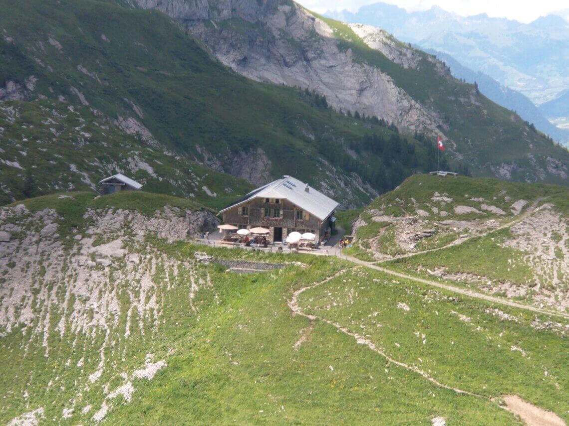 De Geltenhütte op ruim 2000 meter hoogte.