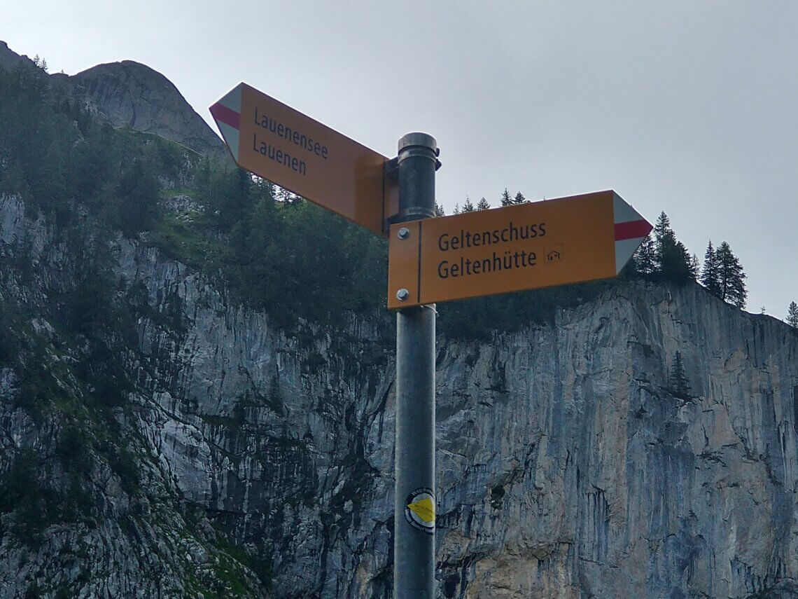 Op weg naar de Geltenhütte in het Berner Oberland in Zwitserland.