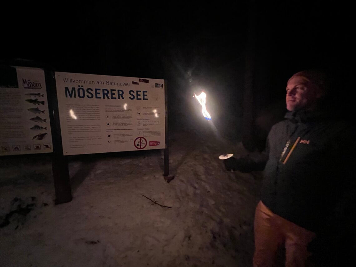 Op fakkeltocht in Mösern nabij Seefeld.
