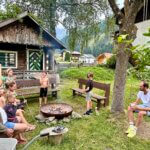 Berghaus Wanderlust vuurtje in de tuin.