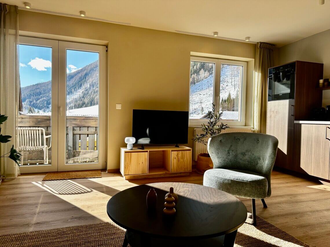 Berghaus Wanderlust appartement woonkamer.