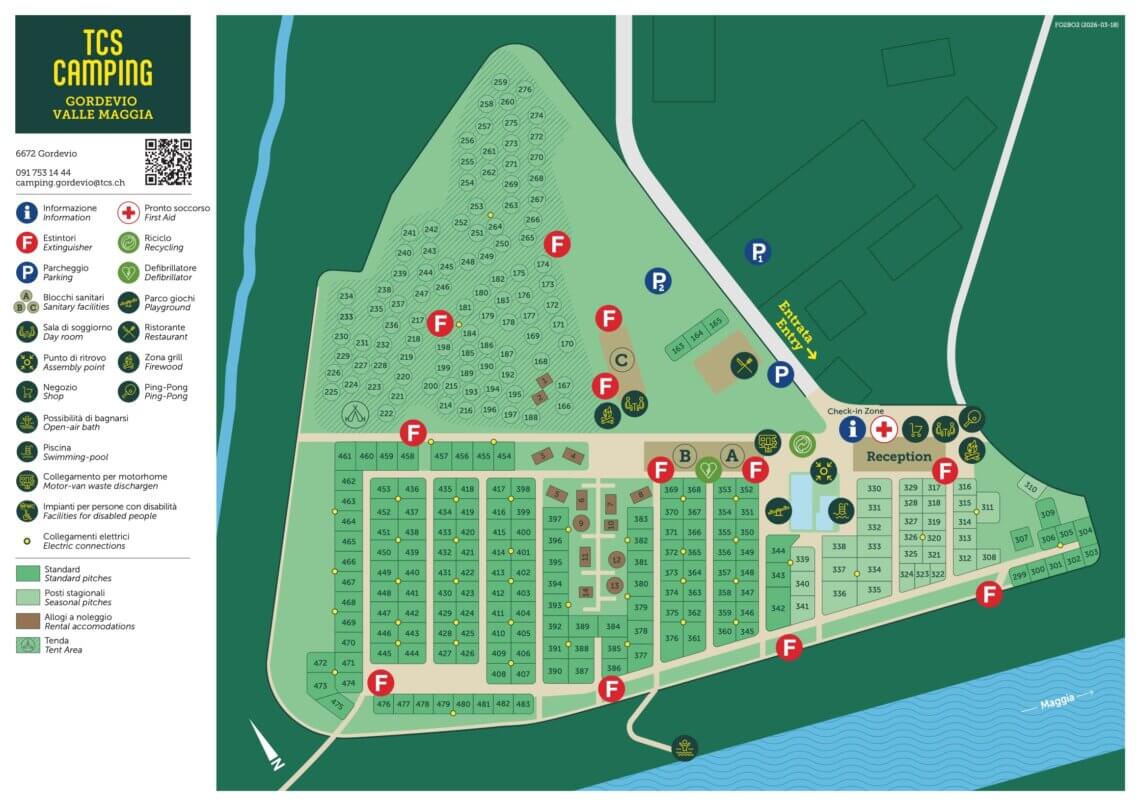 Camping map TCS Camping Gordevio Valle Maggia