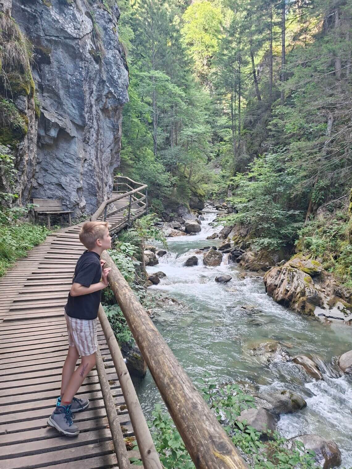 Groppensteinschlucht is een wandeling van 2.5km door een kloof