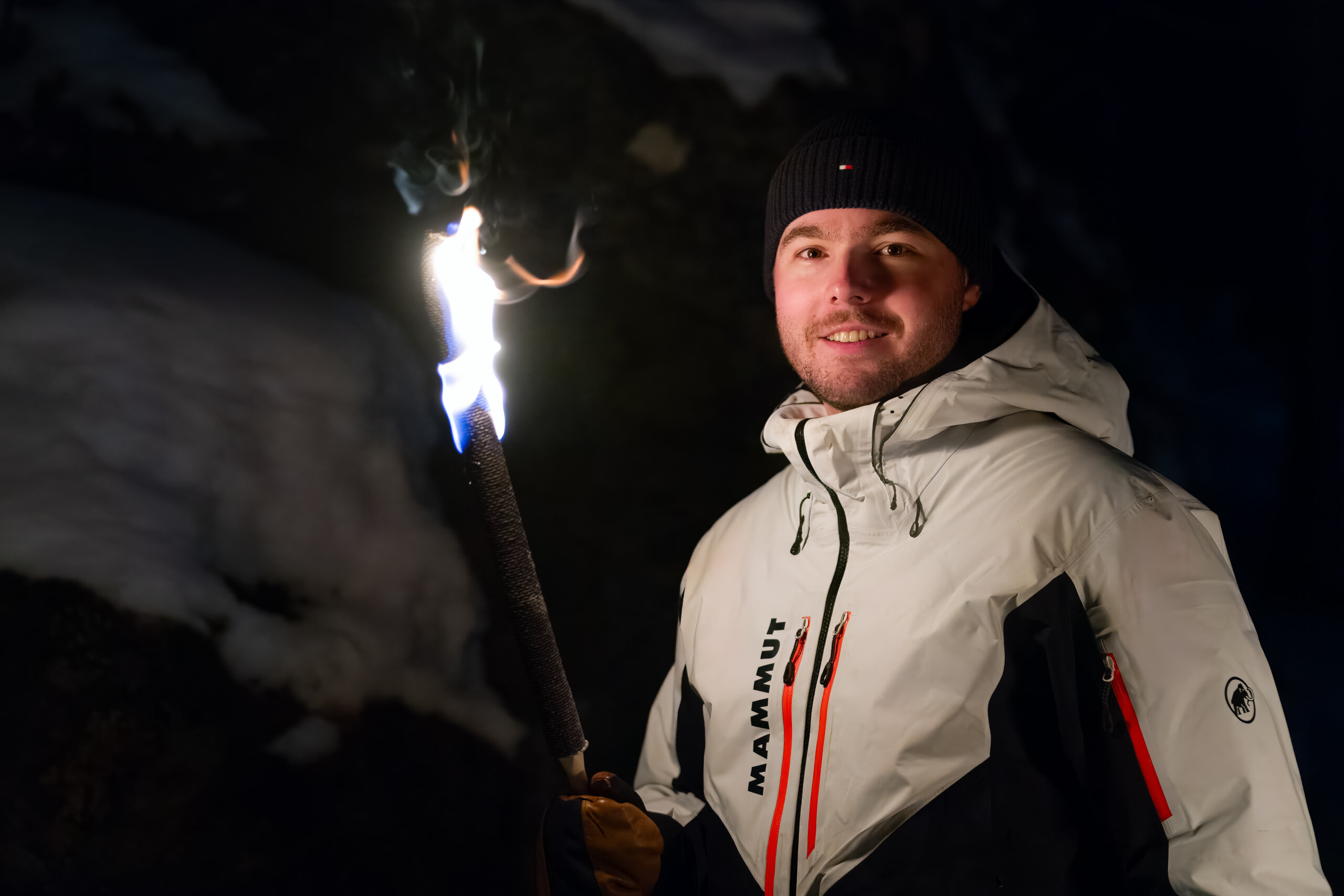 Avondwandeling met de fakkel in. Saas-Fee
